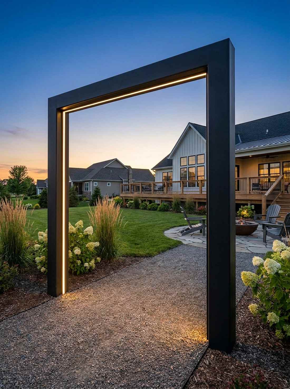 minimalist steel gate frame