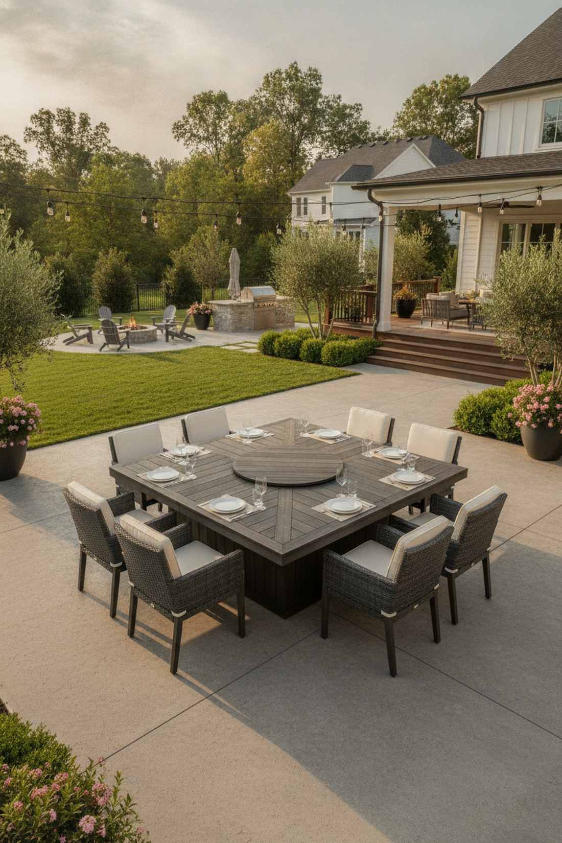 nine piece square dining set