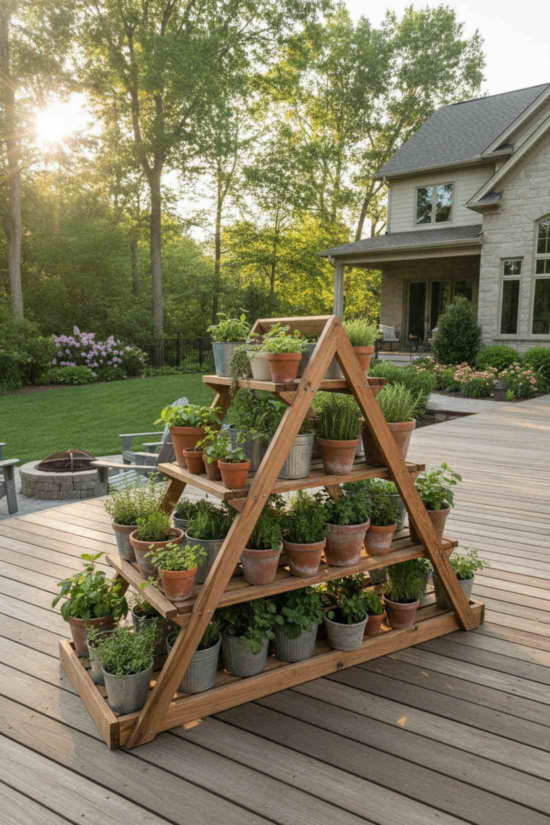 pyramid shelf herb stand