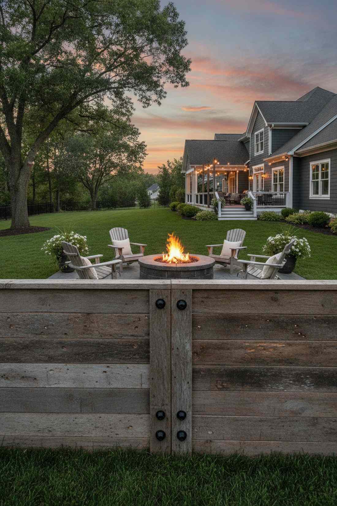 reclaimed wood horizontal plank fence