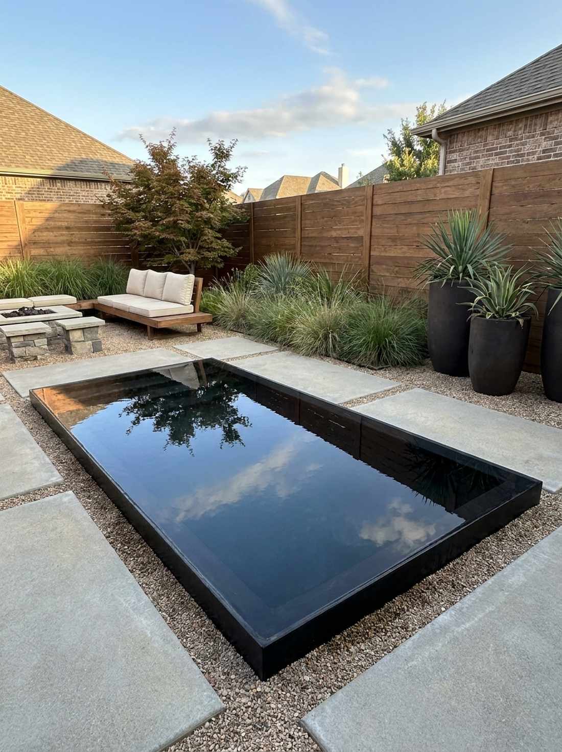rectangular reflecting pool