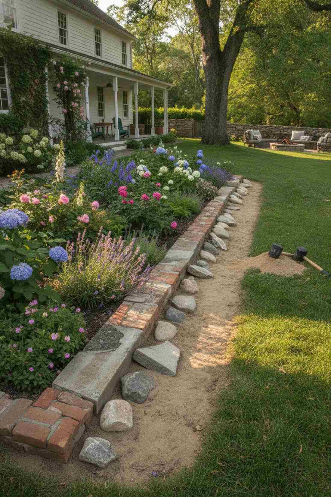 repurposed stone edging