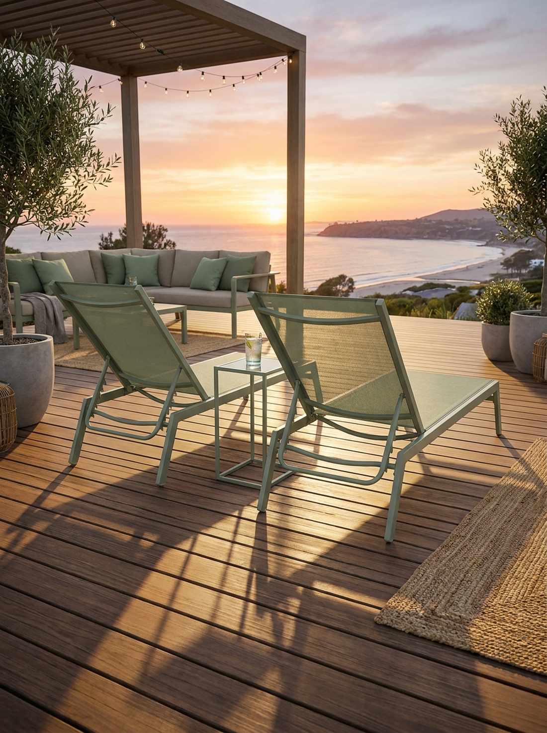 sage sling chairs on deck