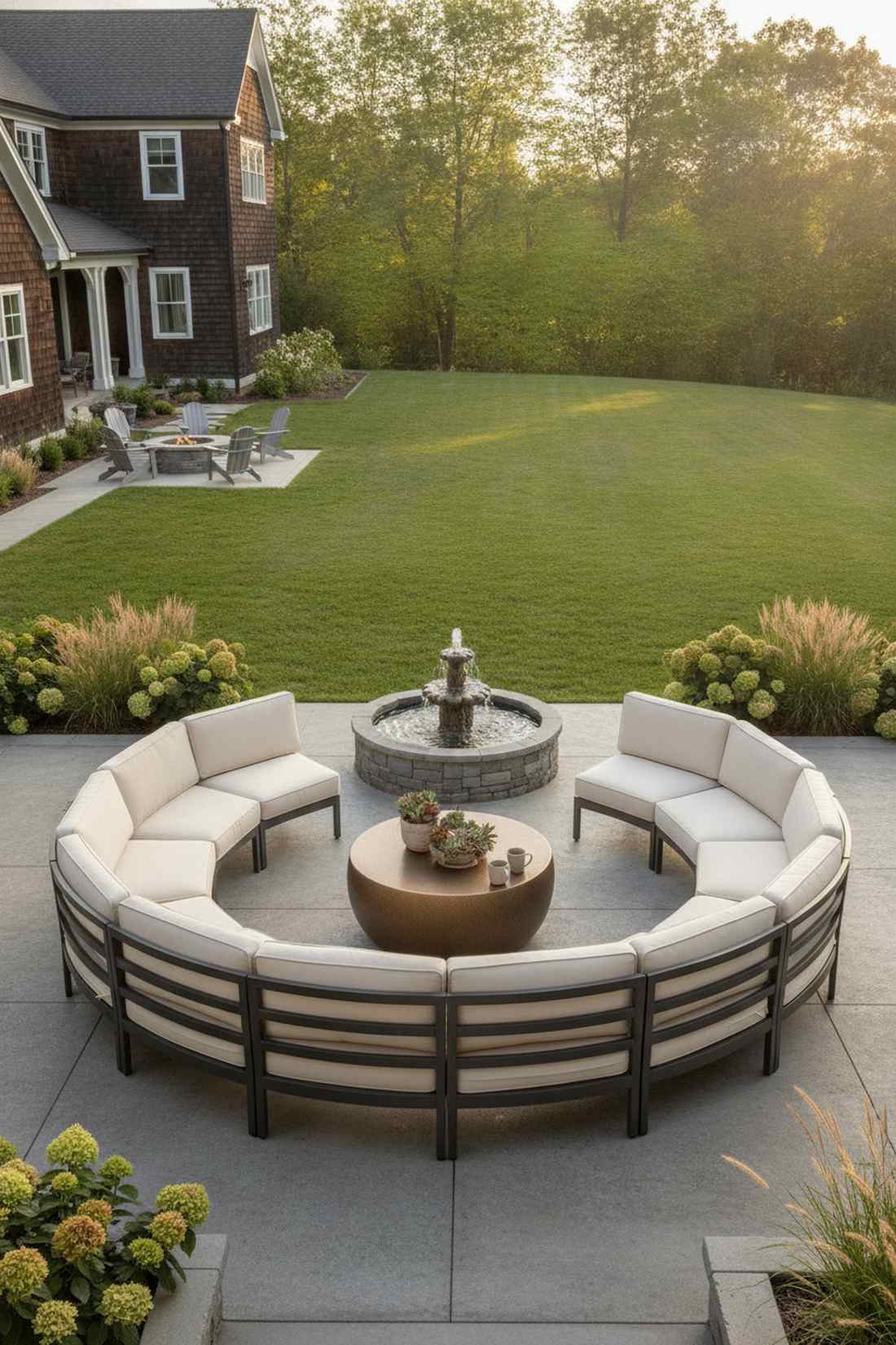 semi circular sectional for intimate gatherings
