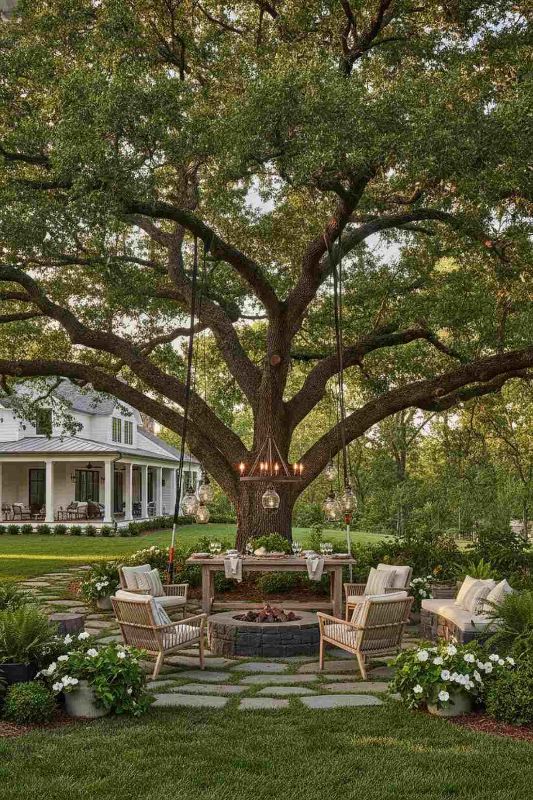shade tree canopy positioning