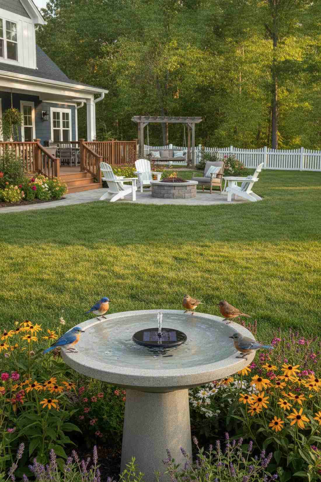 solar powered bird fountain