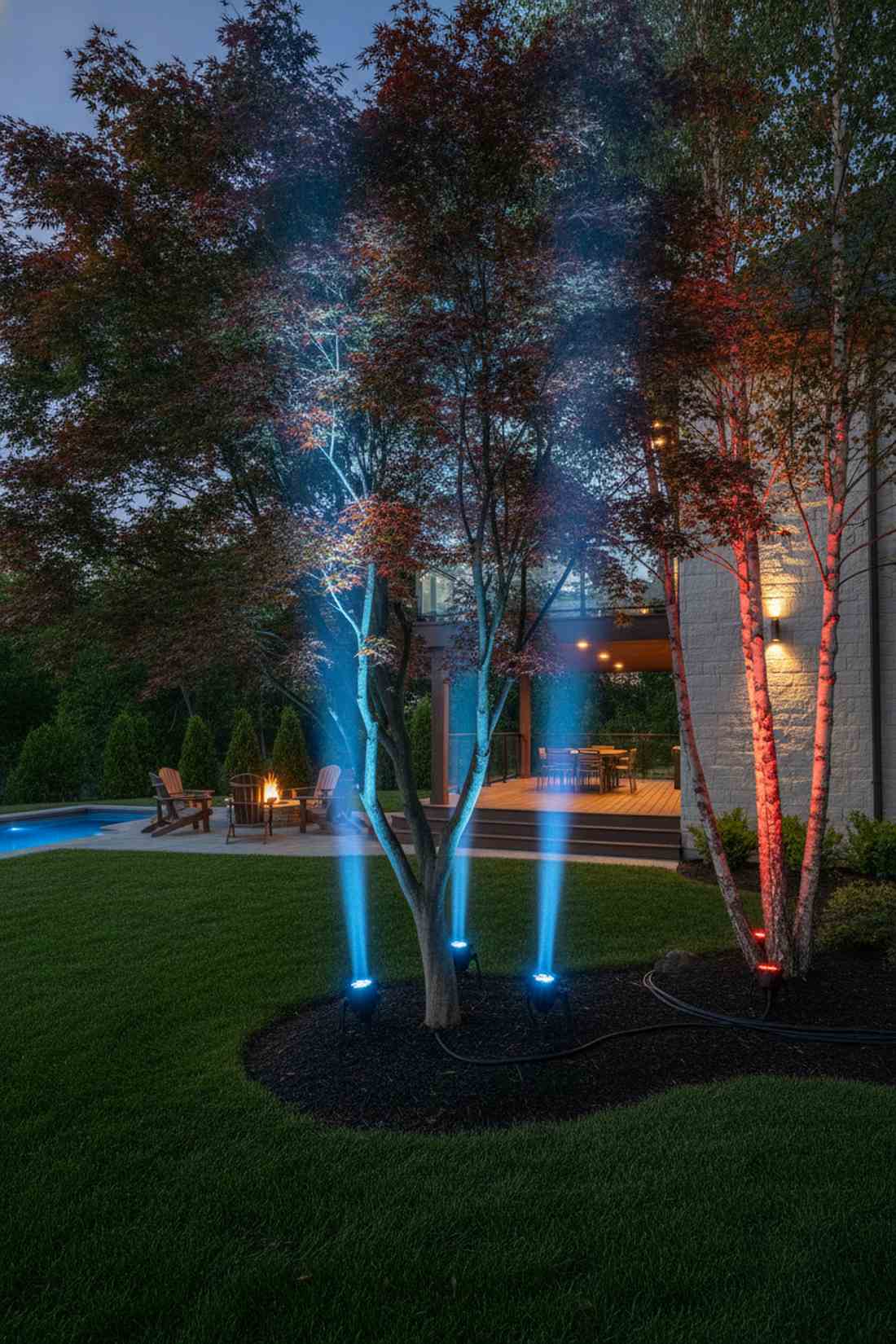 spotlit specimen trees