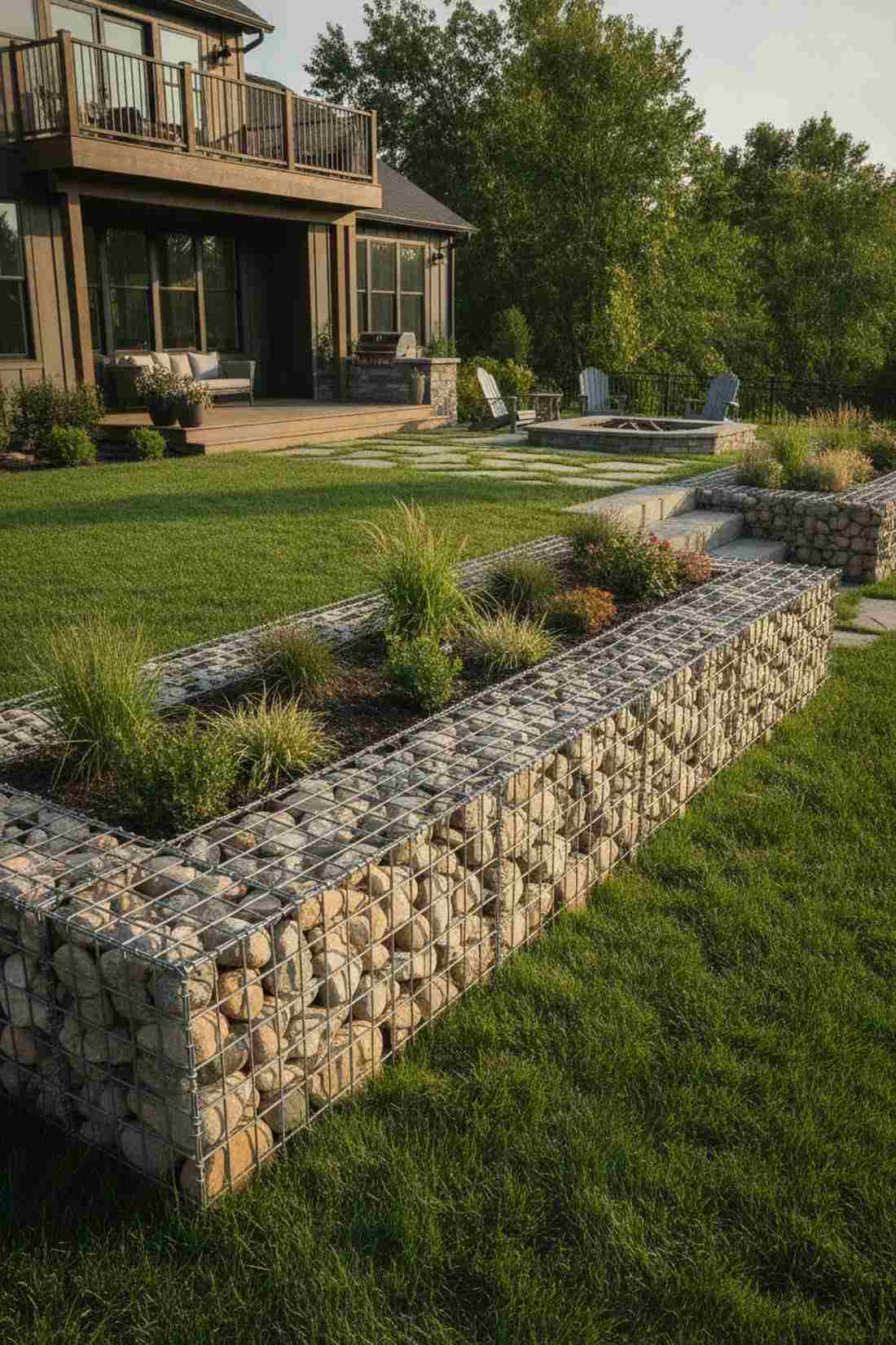standard gabion retaining bed