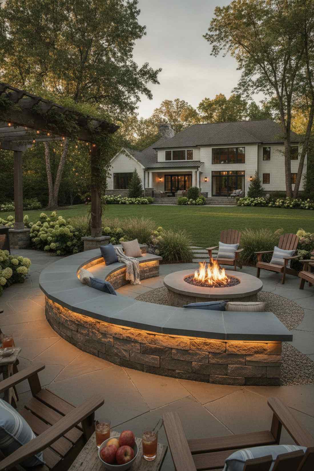 stone veneer seat wall