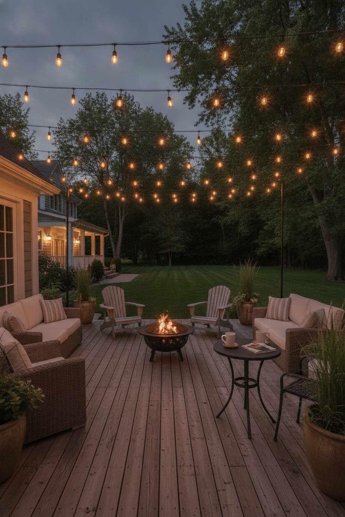 string light canopy overhead