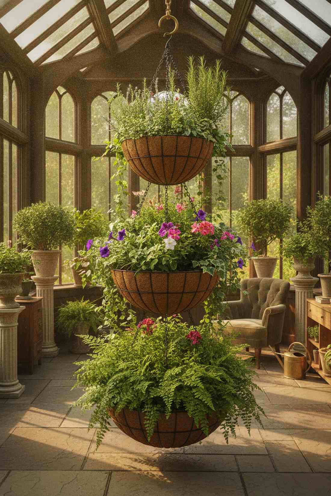 tiered hanging baskets