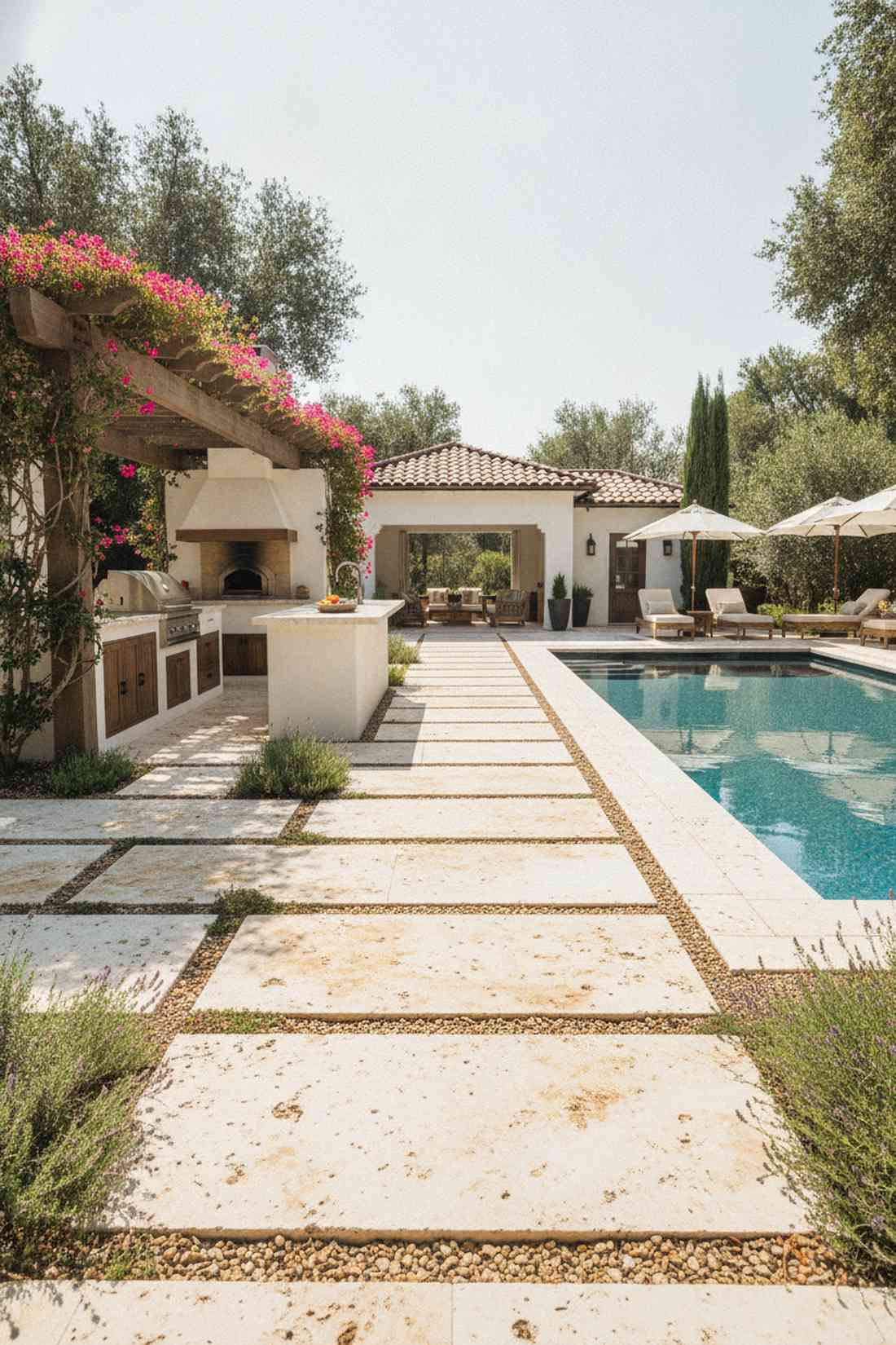 travertine stepping platforms