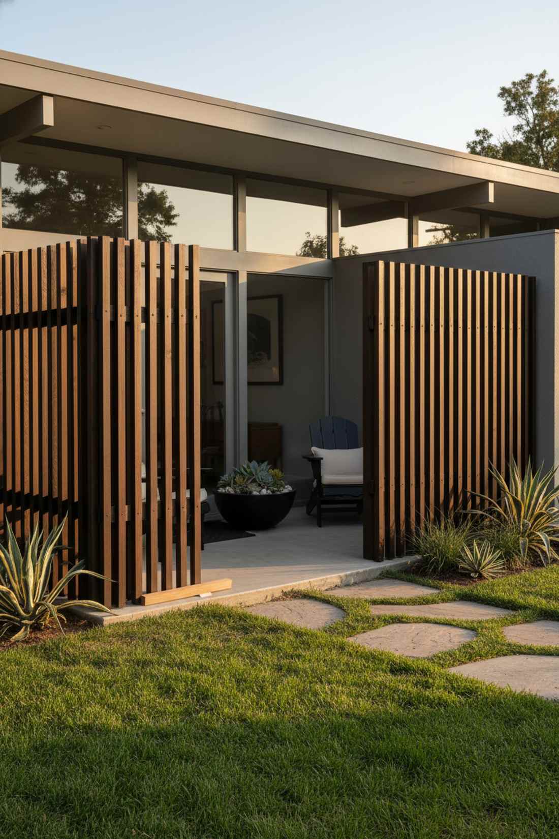vertical slat fence
