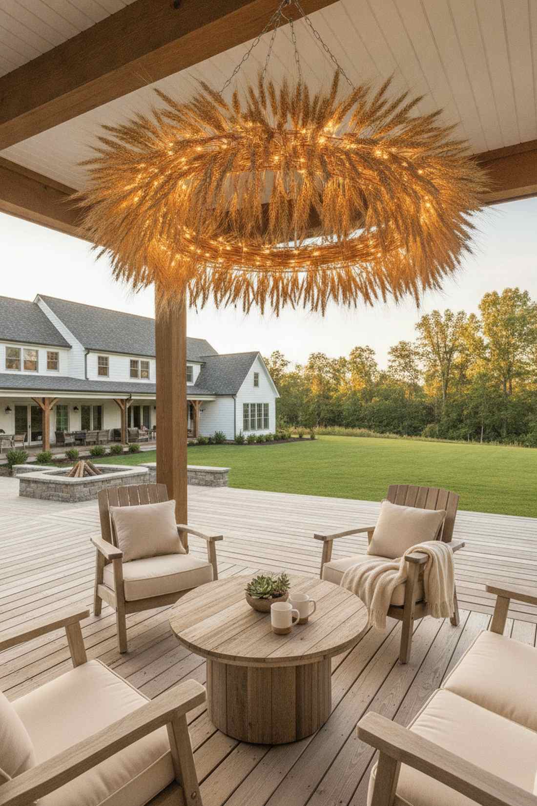 wheat bundle chandelier