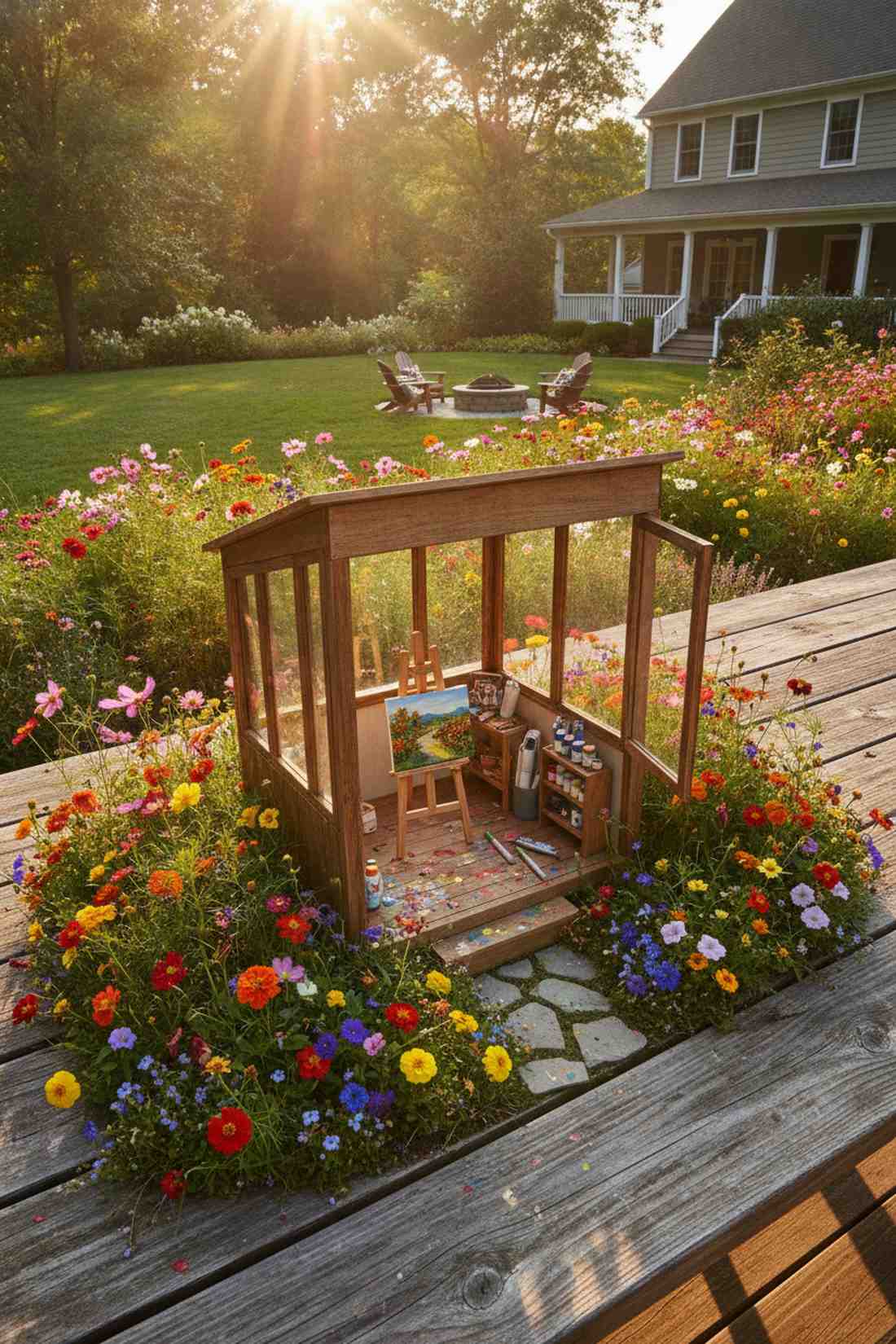 artist studio with easel