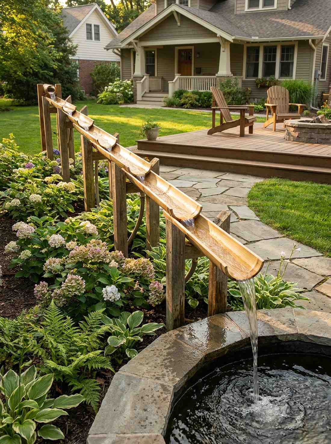 bamboo flume waterfall