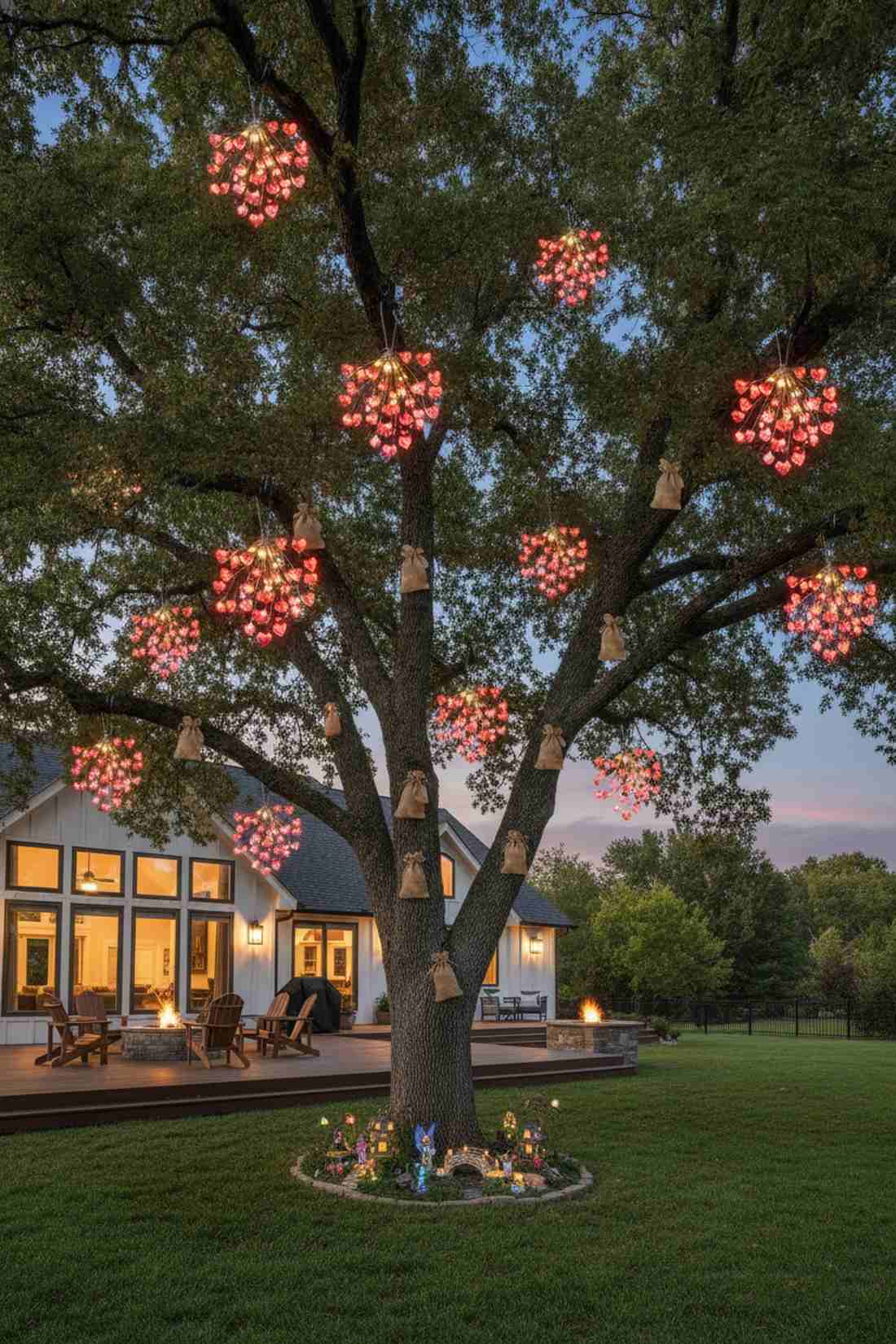 clustered heart tree decoration