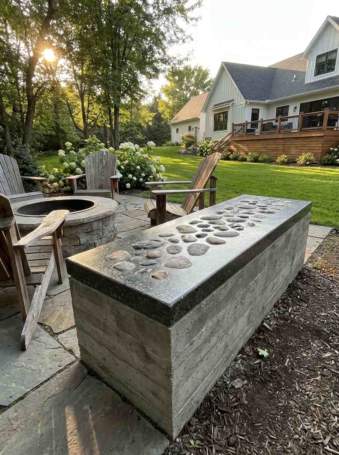 concrete aggregate bench