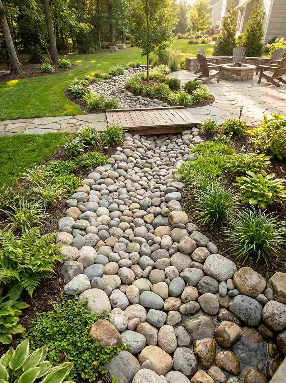 dry creek bed with hidden water flow