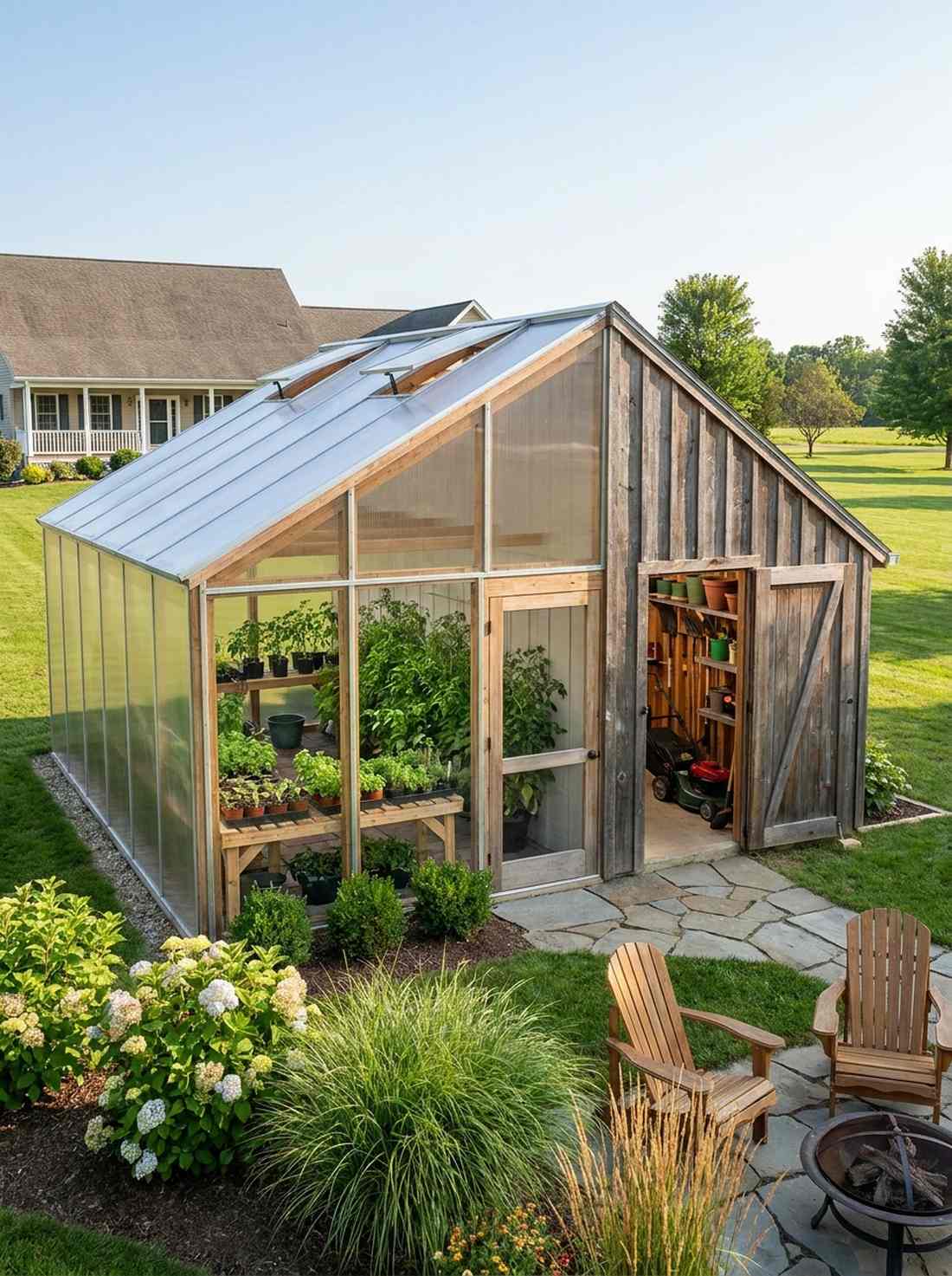 dual purpose storage greenhouse