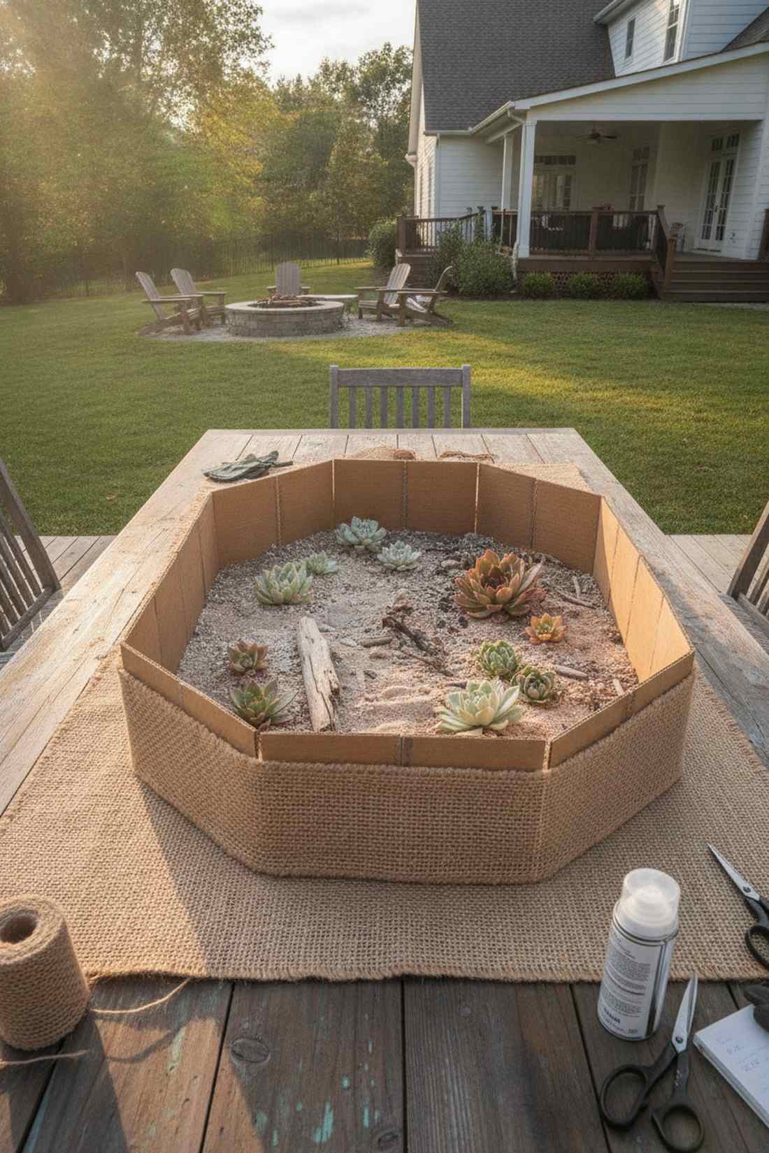 fabric and cardboard fencing
