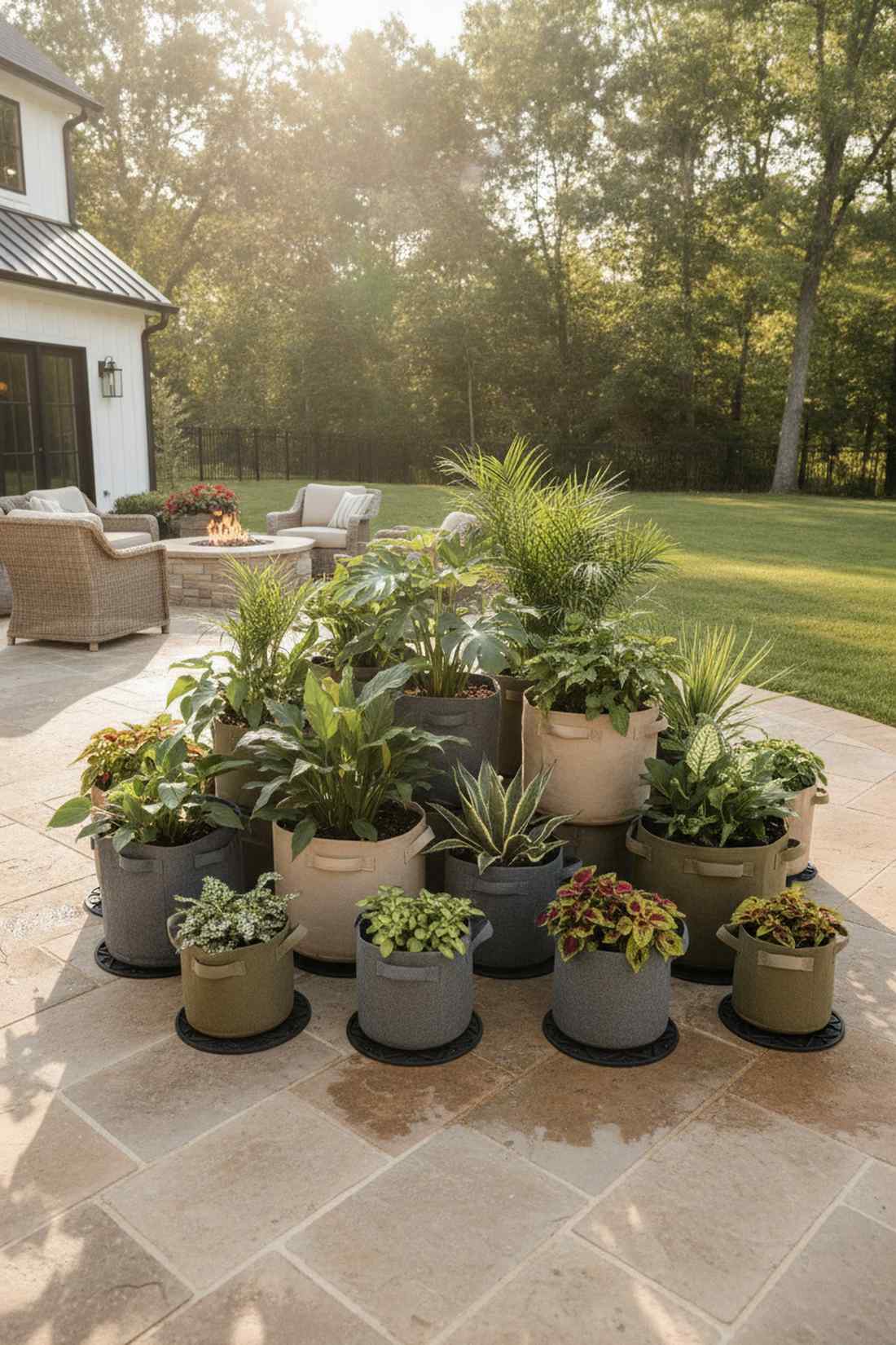 fabric pot cluster