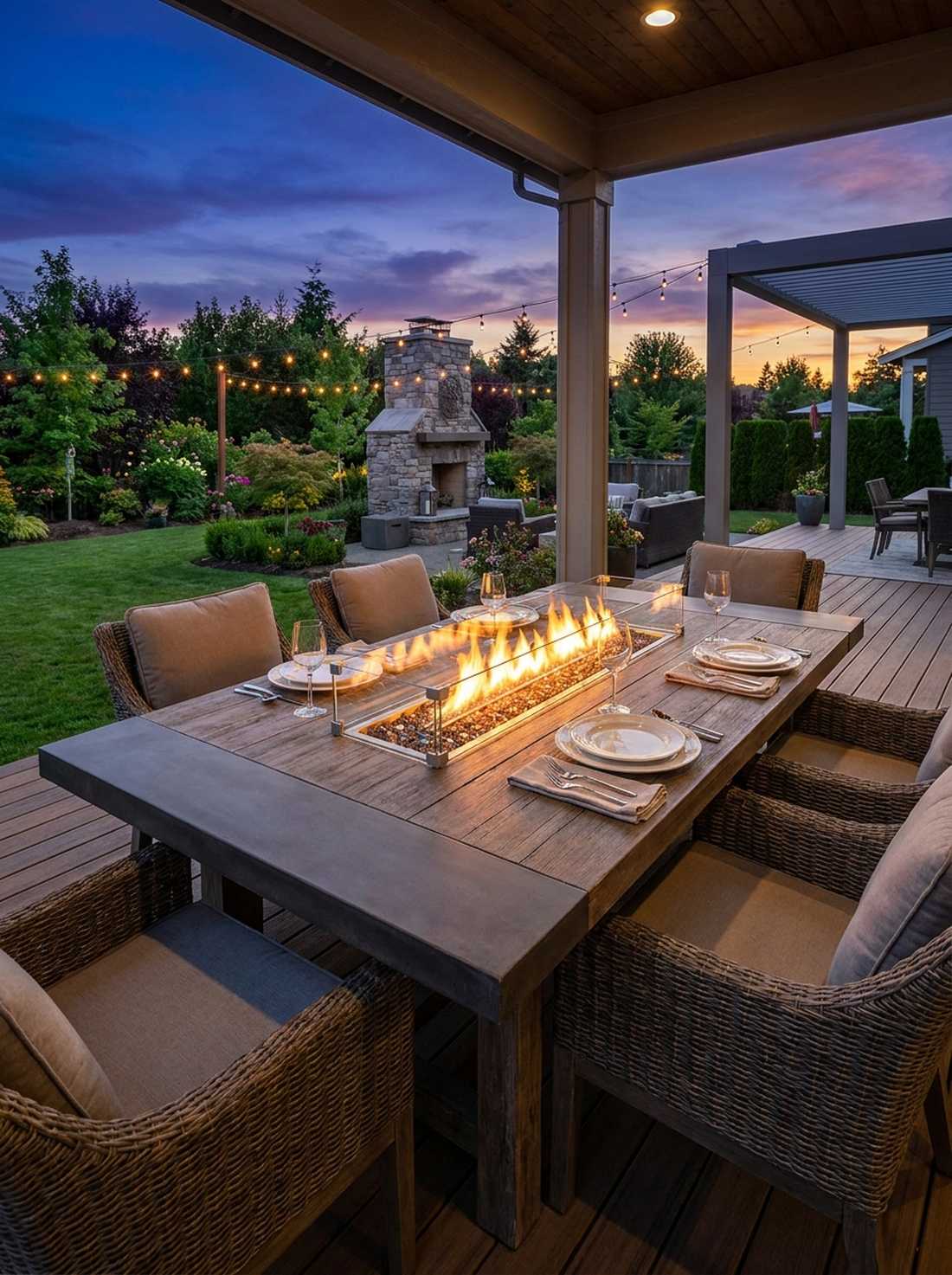 fire pit dining table for evening alfresco