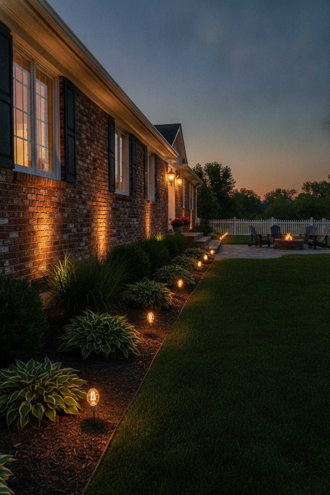 foundation planting accent lighting