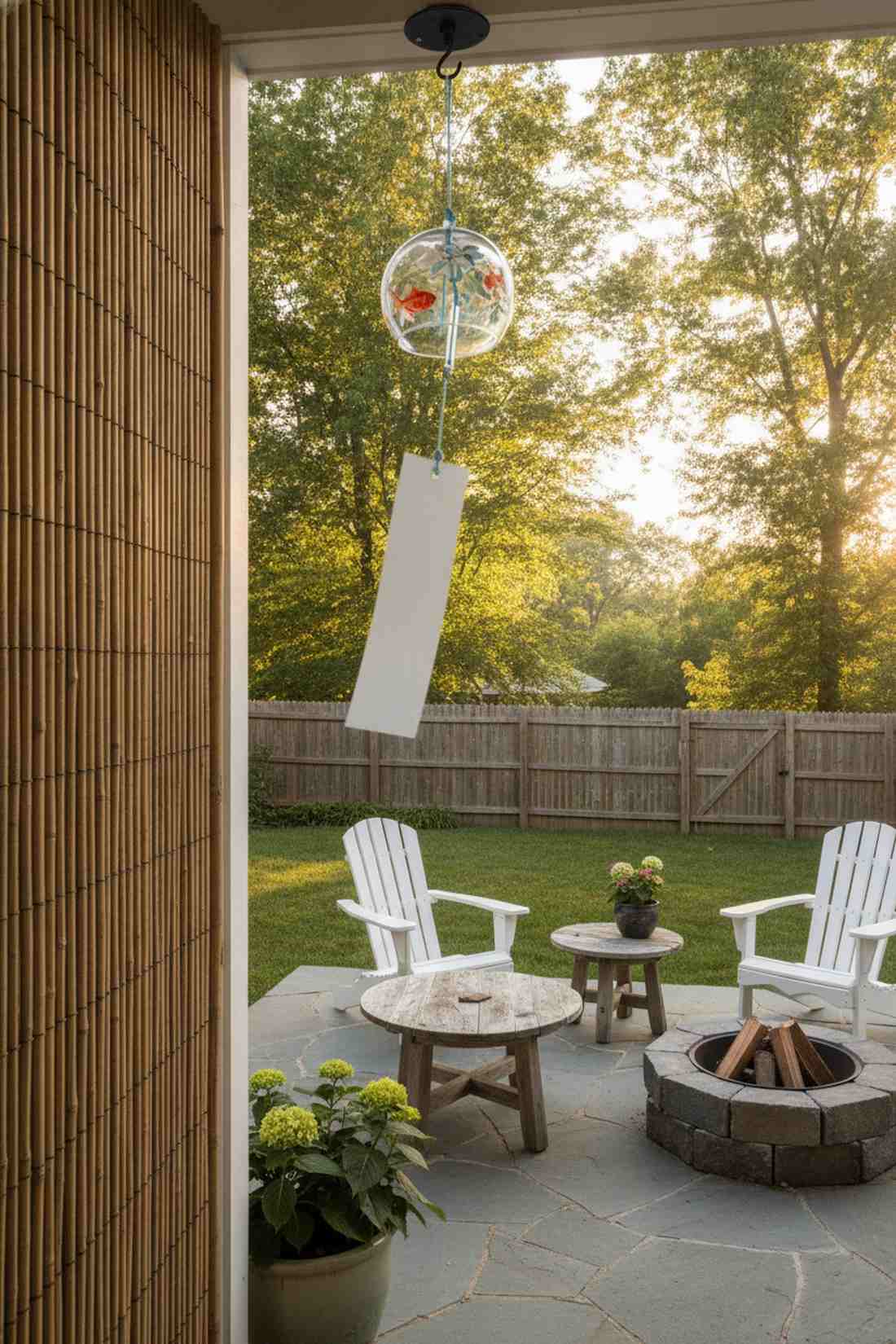 hanging wind chime placement