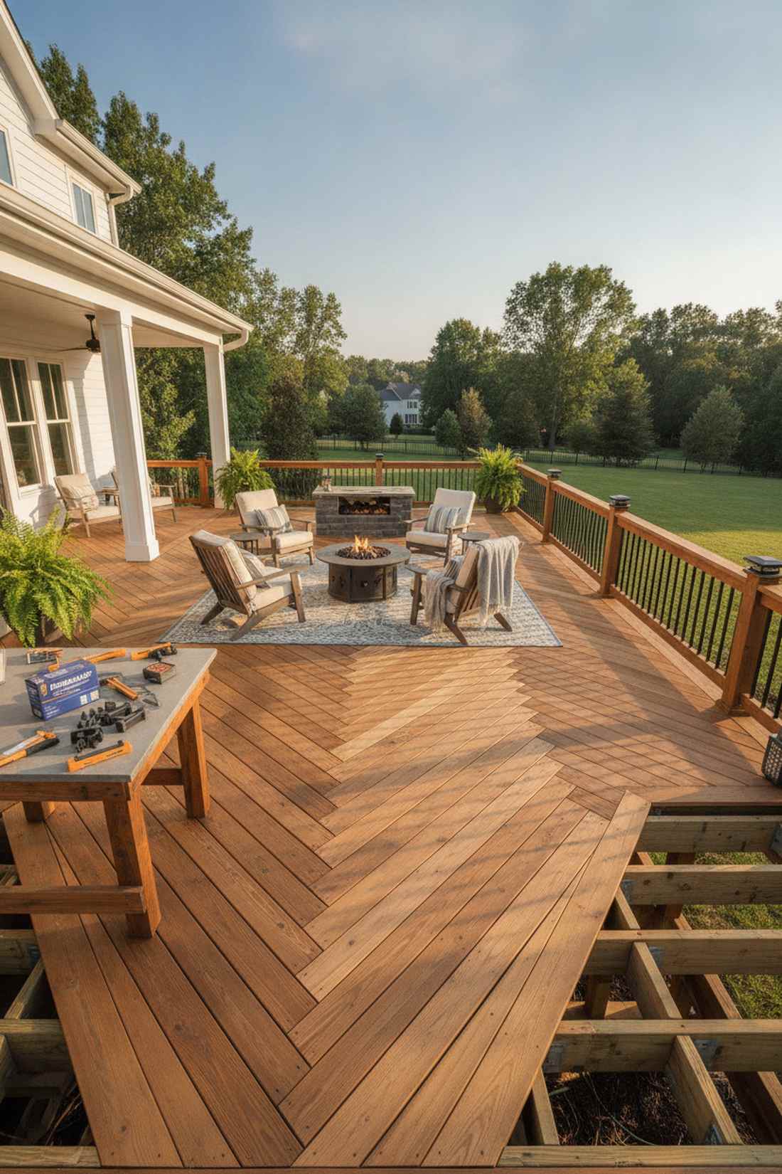 herringbone deck boards