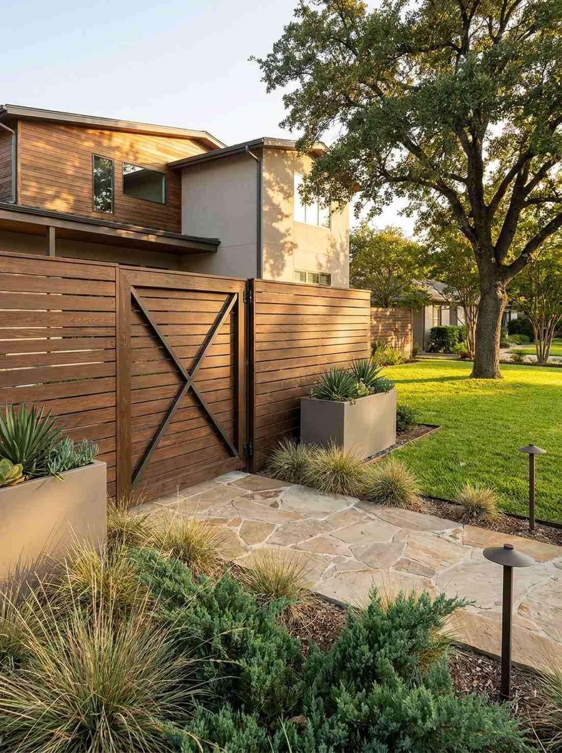 horizontal slat matching gate