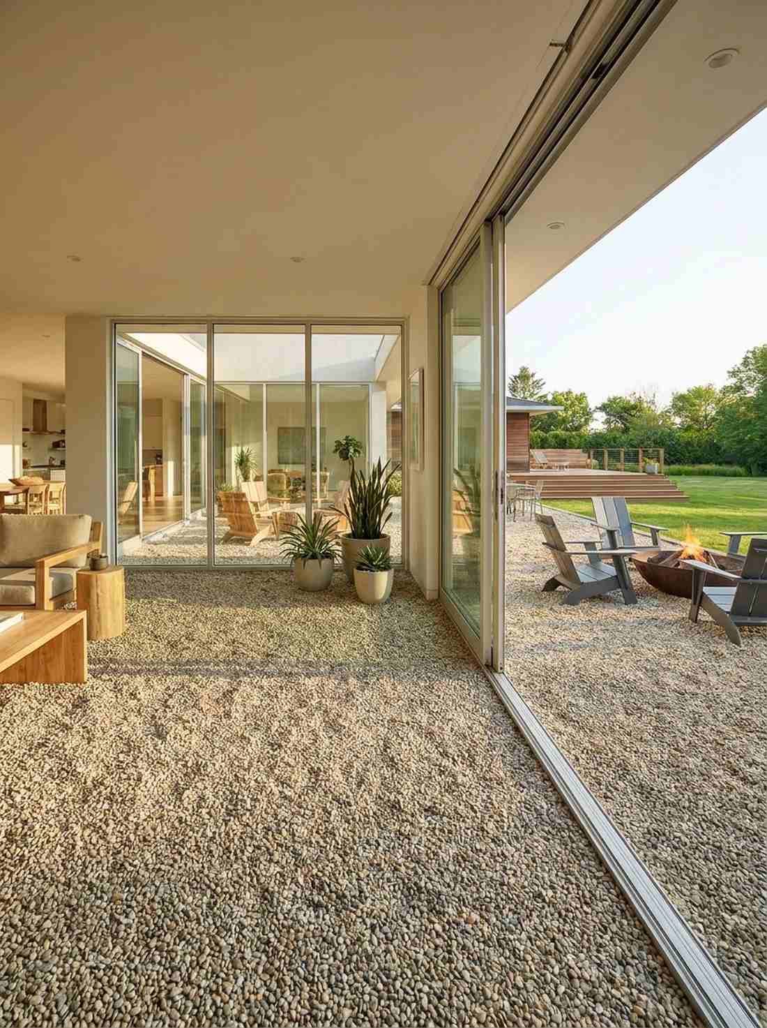 indoor outdoor gravel continuity