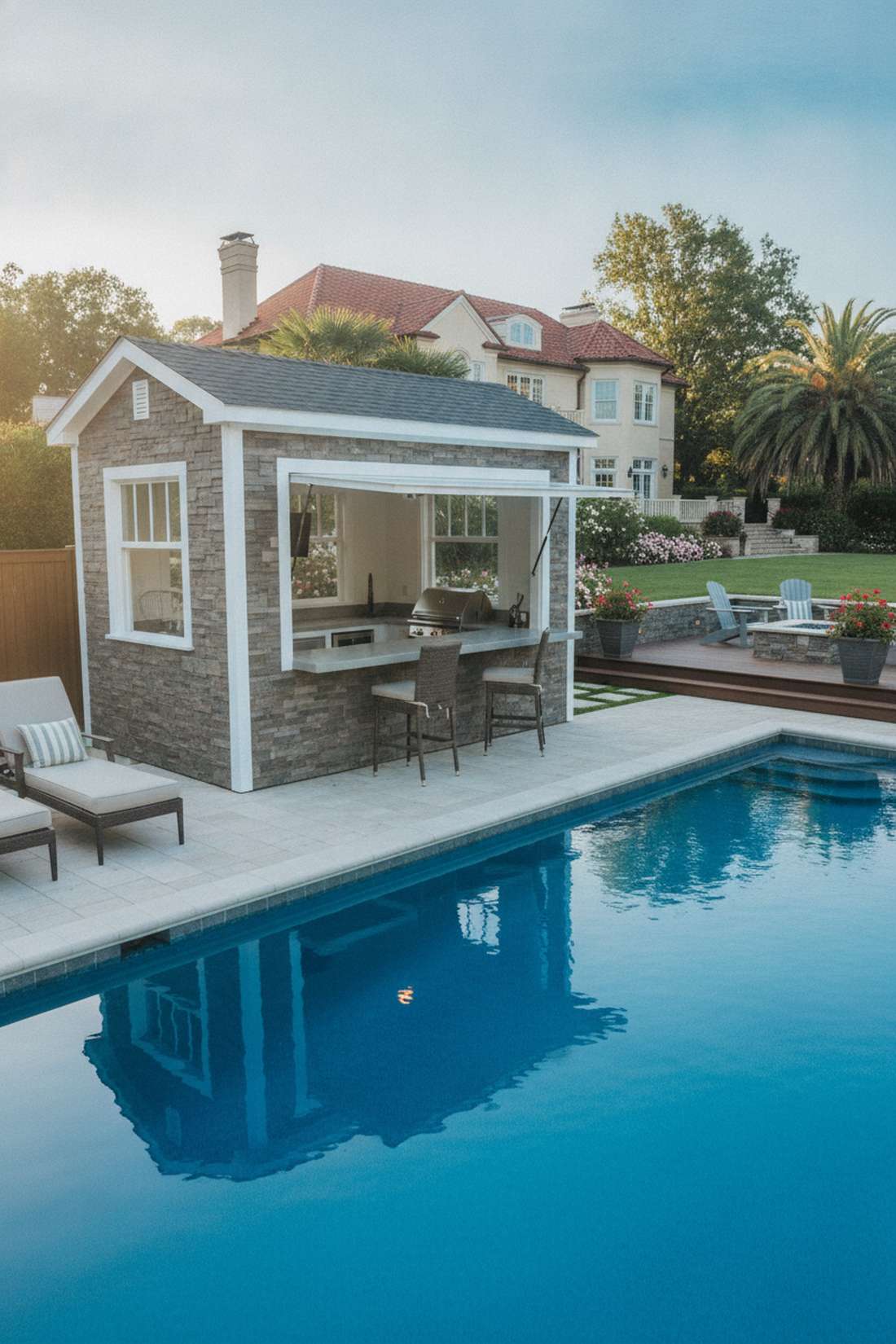 pool pavilions with summer kitchens