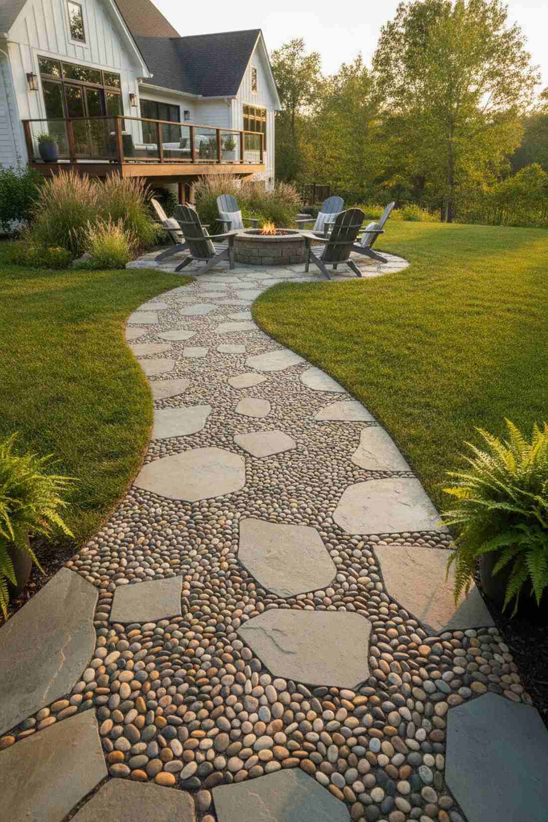 river rock mosaic infill