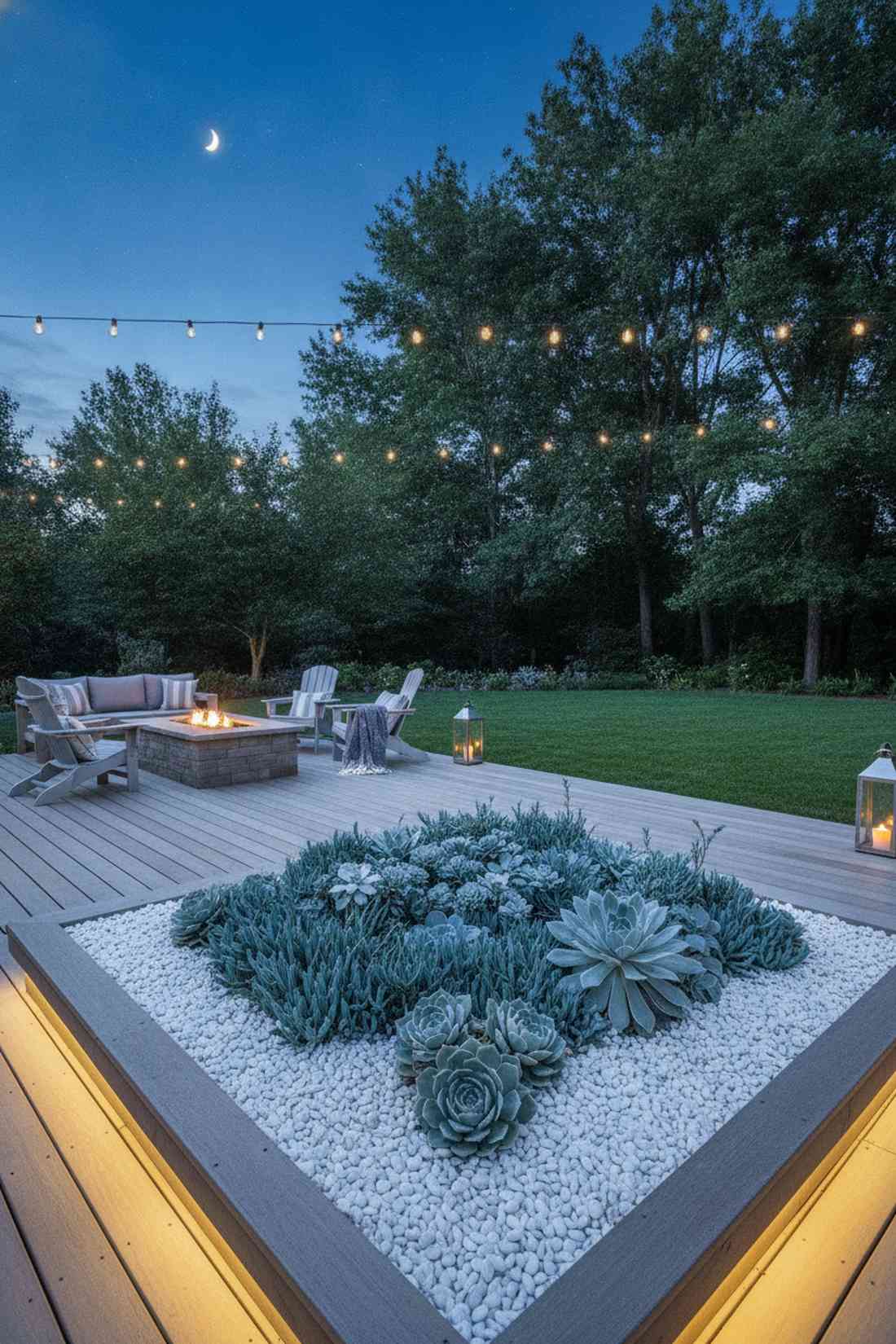 silver and blue moonlight garden