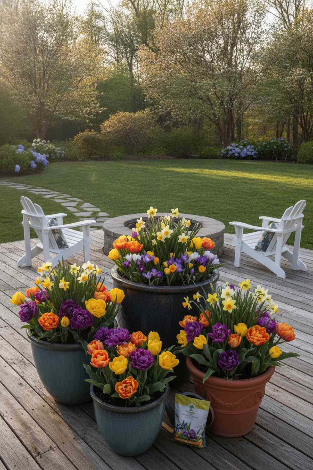 spring bulb layering display