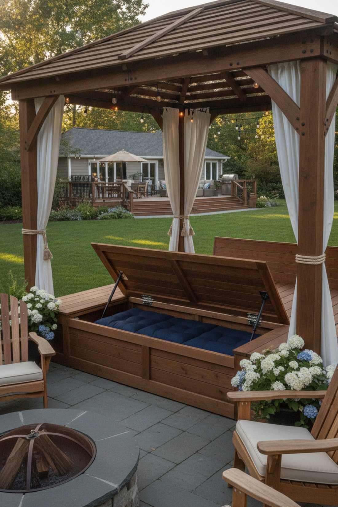 storage bench gazebo