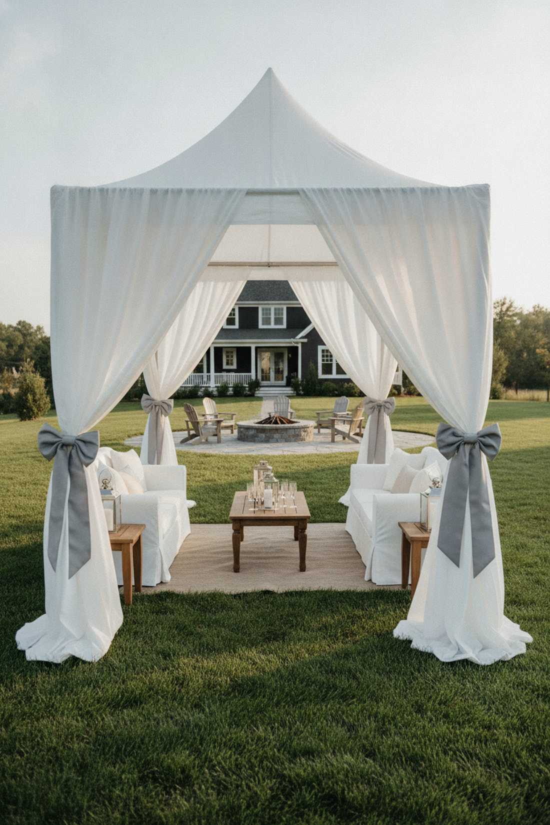 tented canopy with drapery
