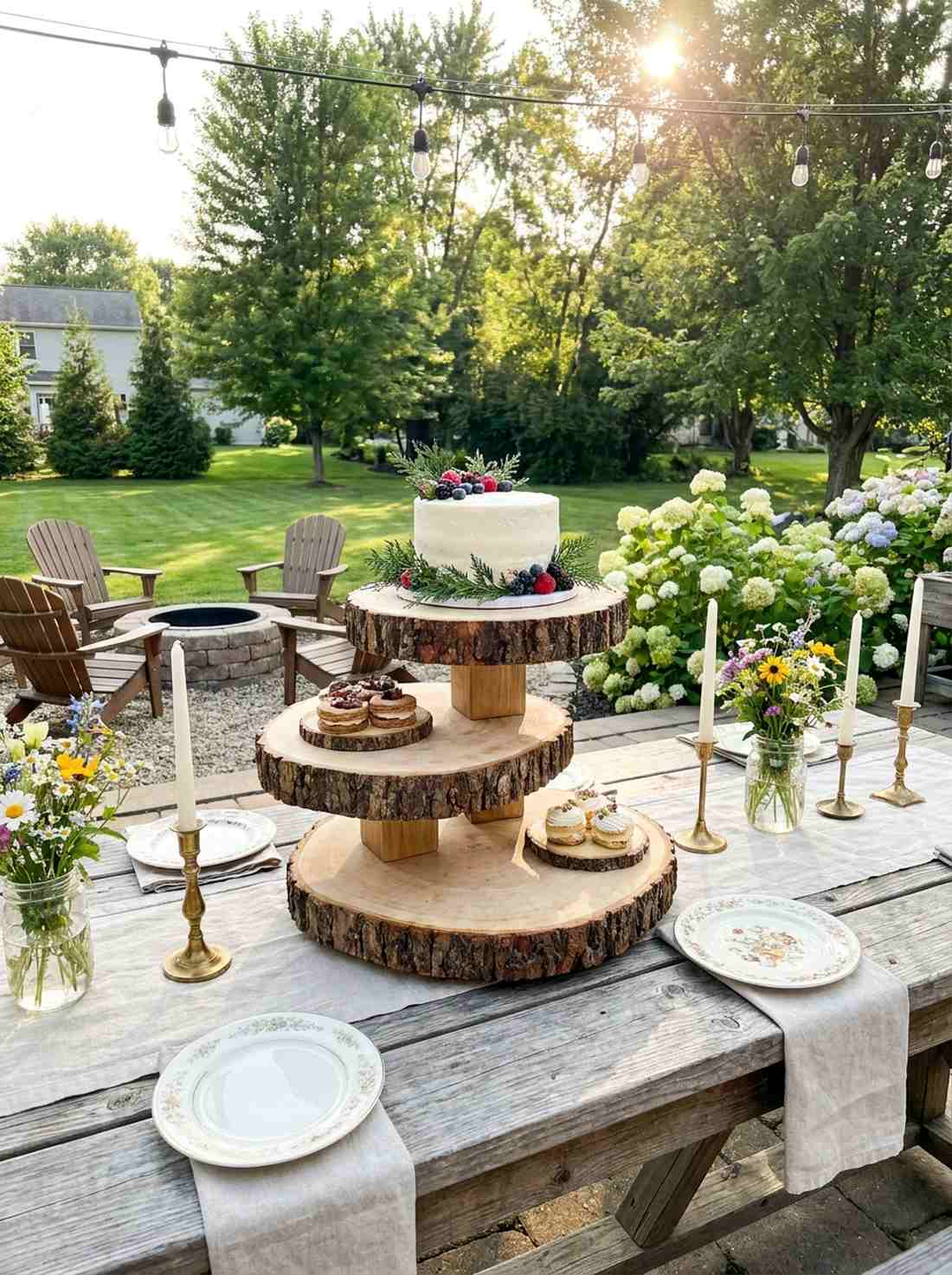 tiered wooden cake stand