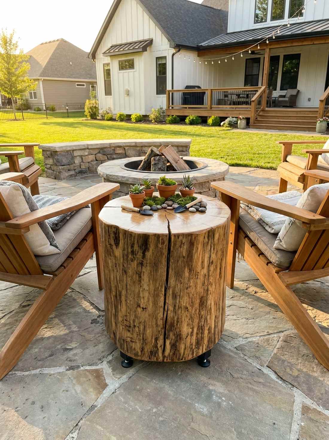 tree trunk accent table