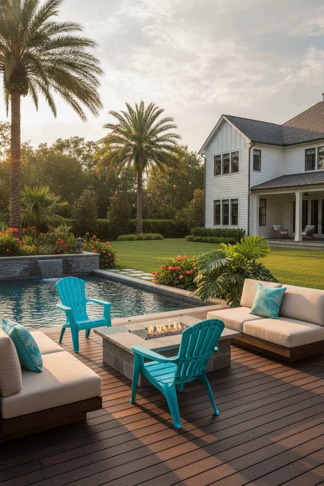 turquoise accent chairs for tropical energy