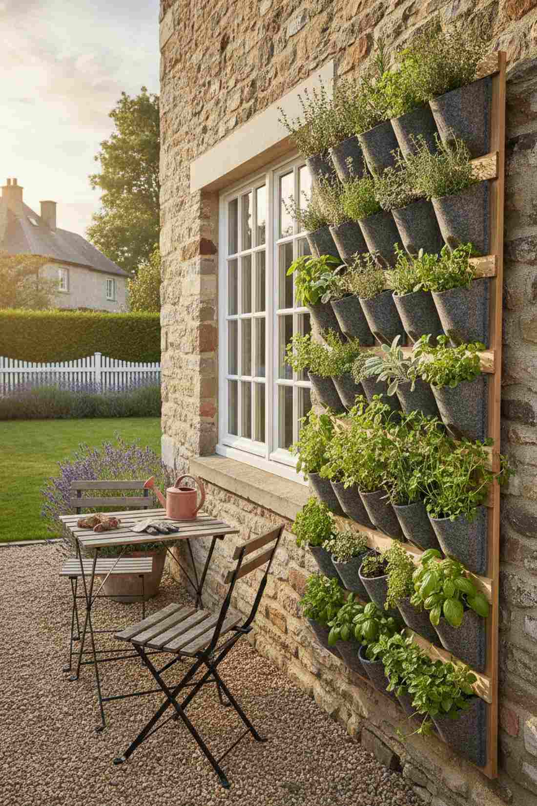 vertical herb garden wall