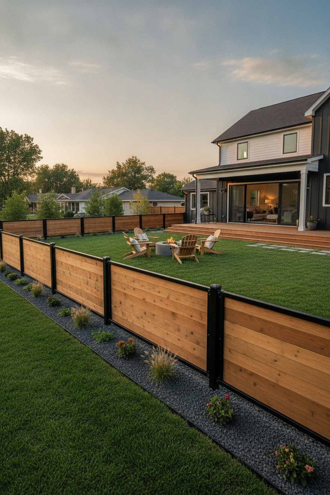 wood and steel frame fence