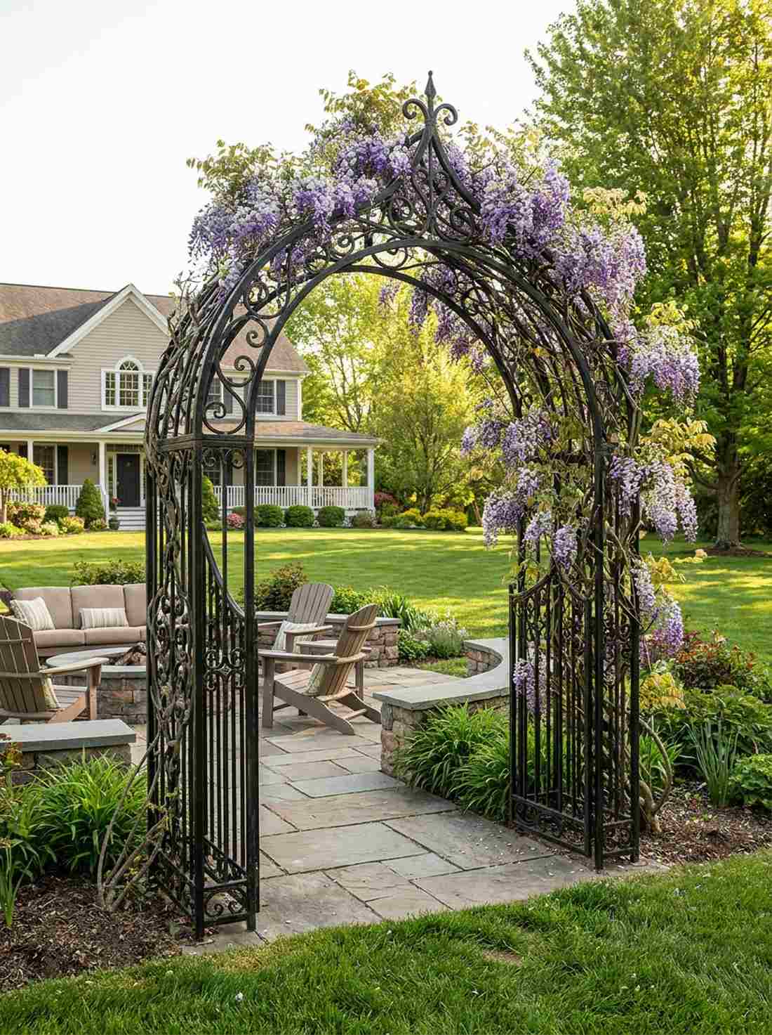 wrought iron arbor