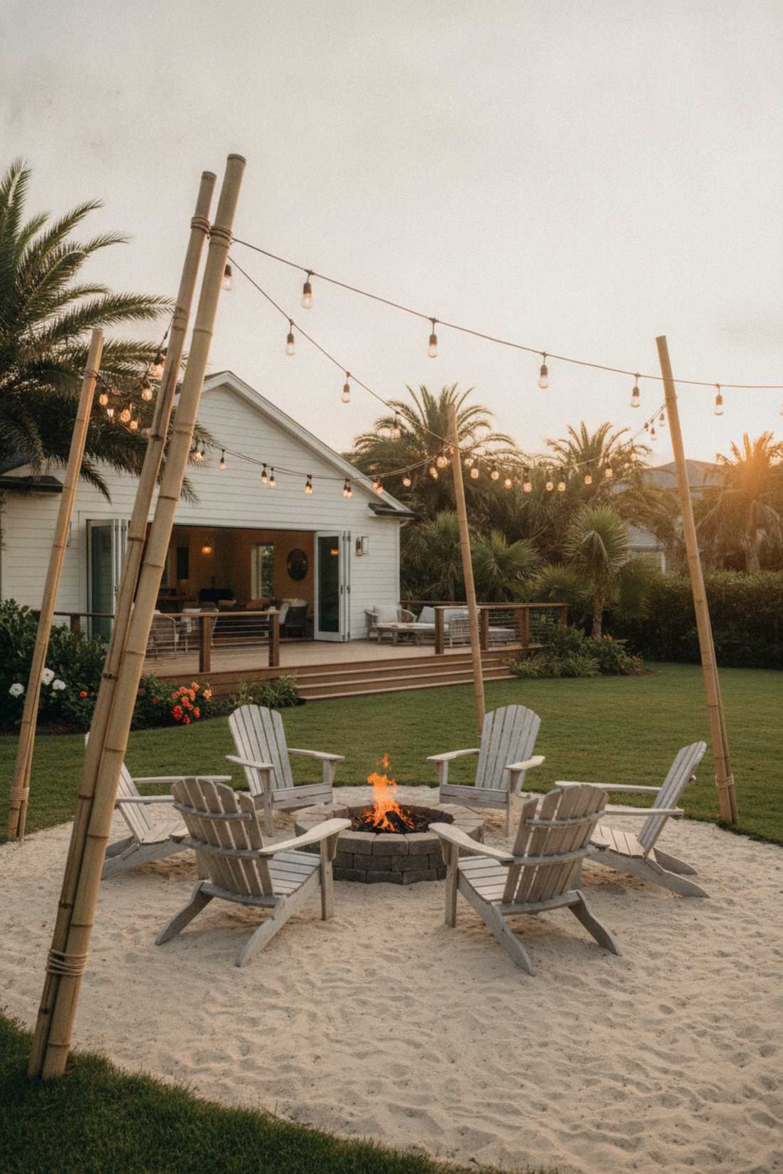bamboo tiki style poles