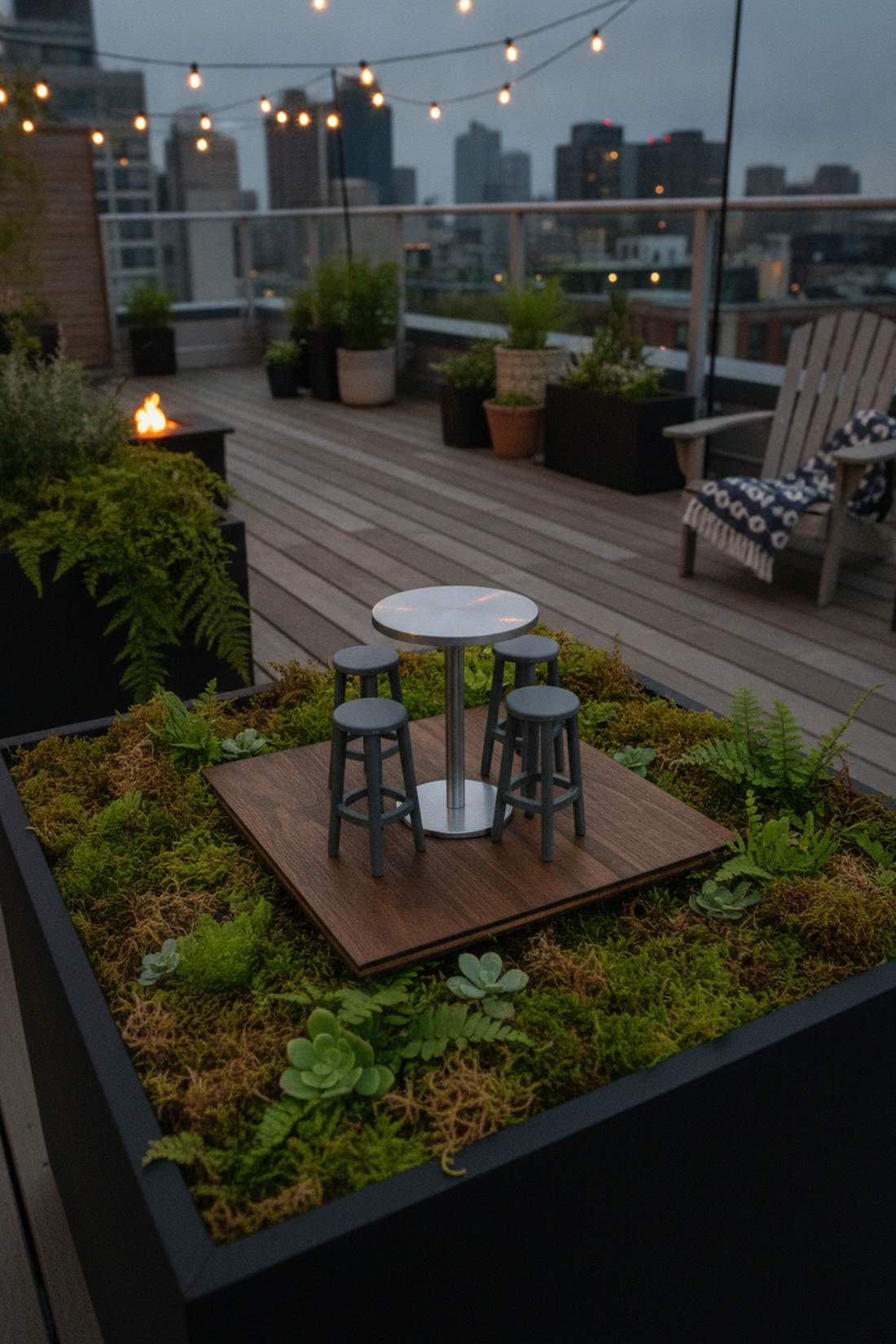 bar height table with stools