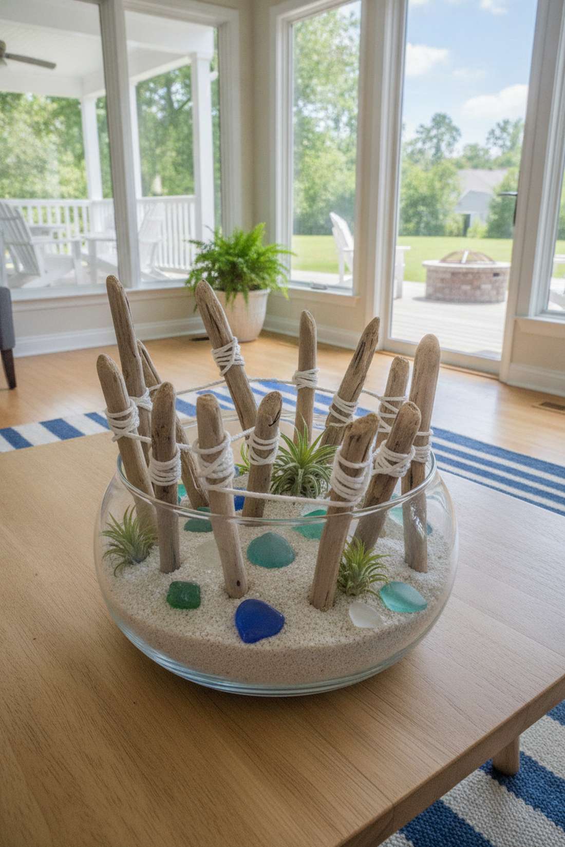 beach driftwood post fencing