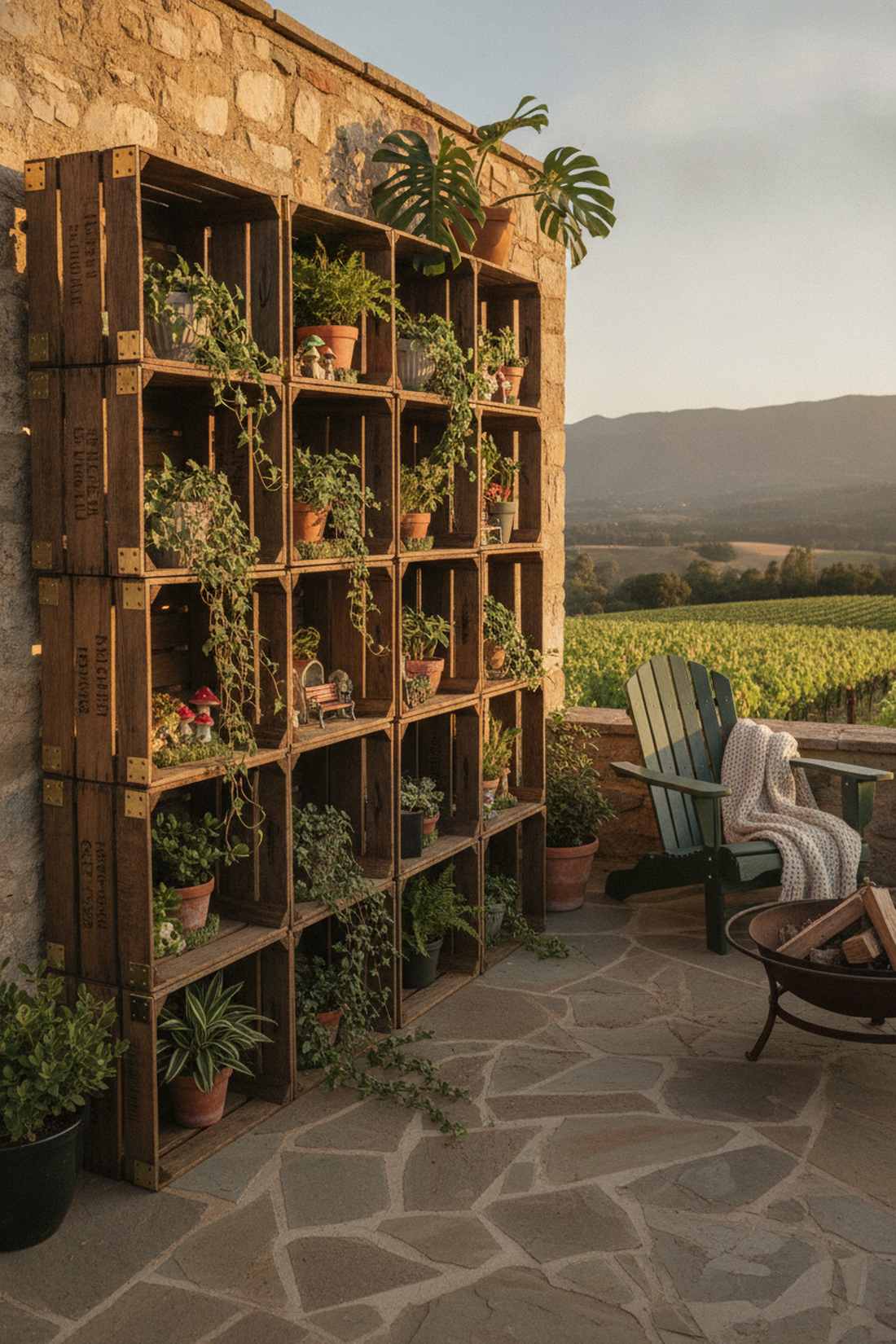 bicycle wheel hanging gardens