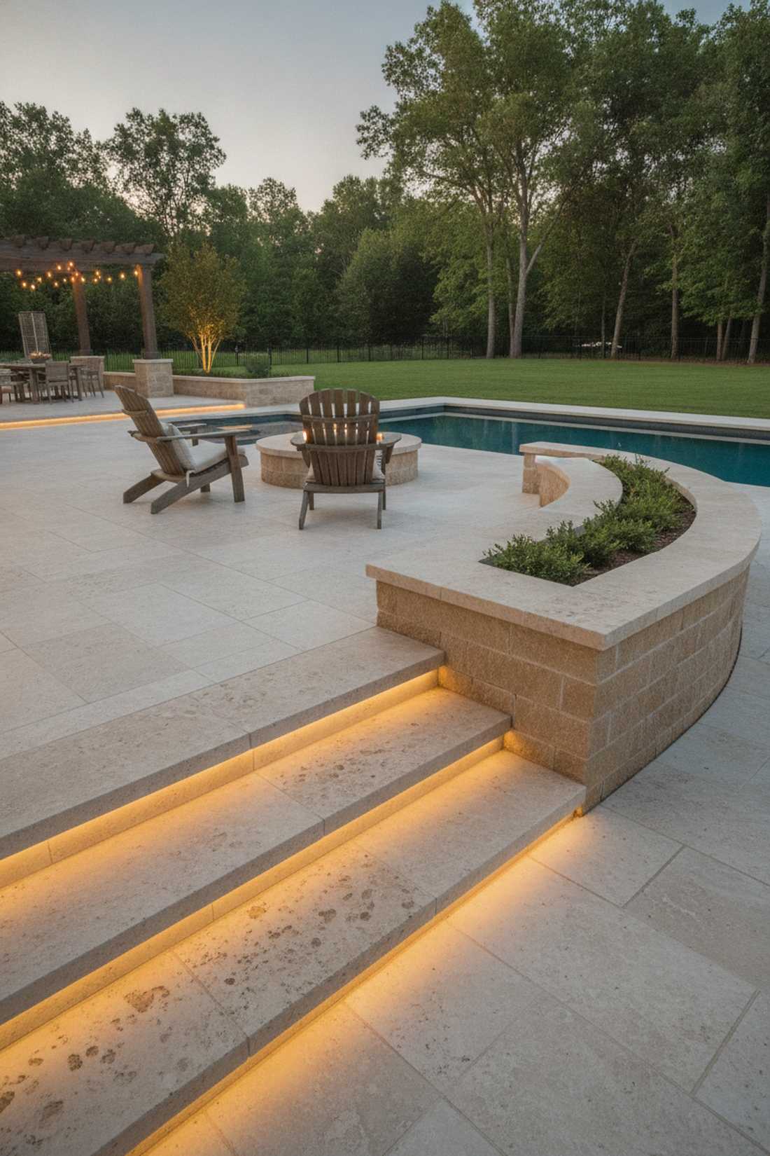bush hammered travertine dimpled