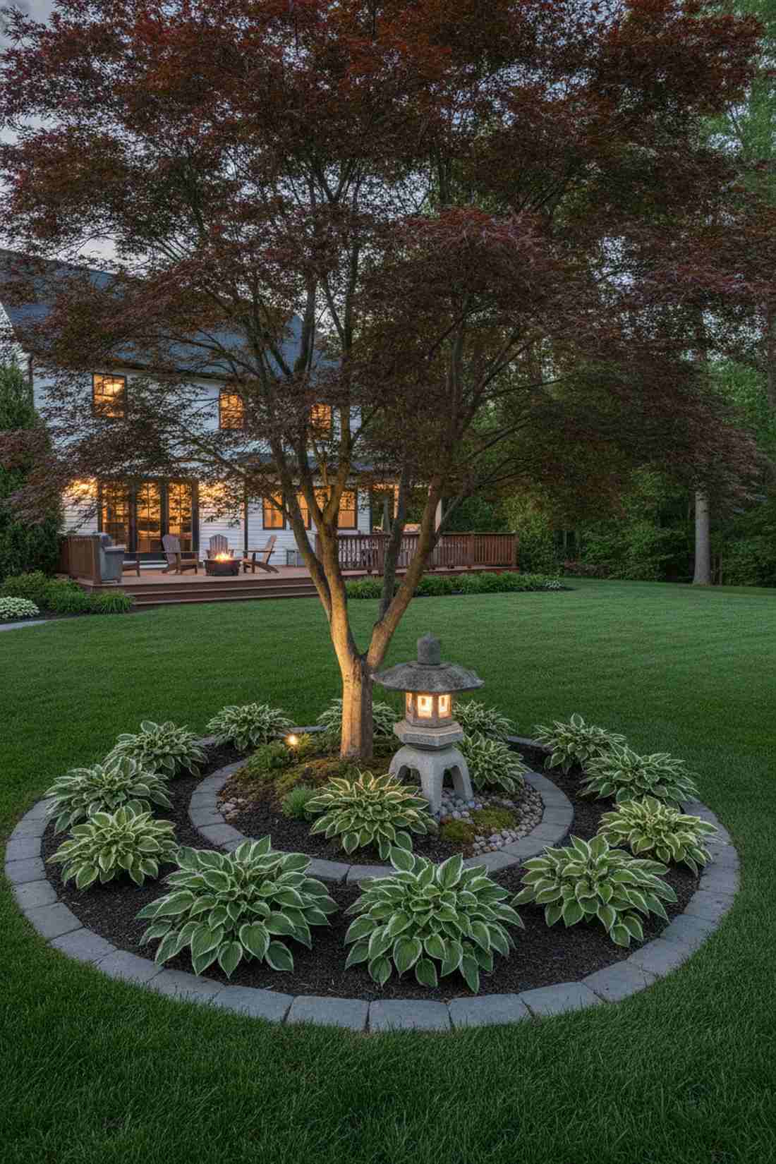 corner garden focal point